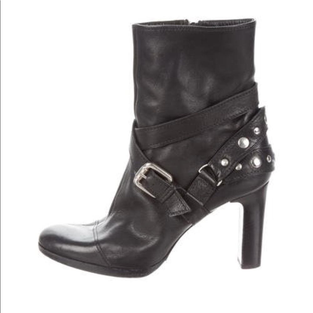 LIKE NEW Sonia Rykiel black leather ankle boots